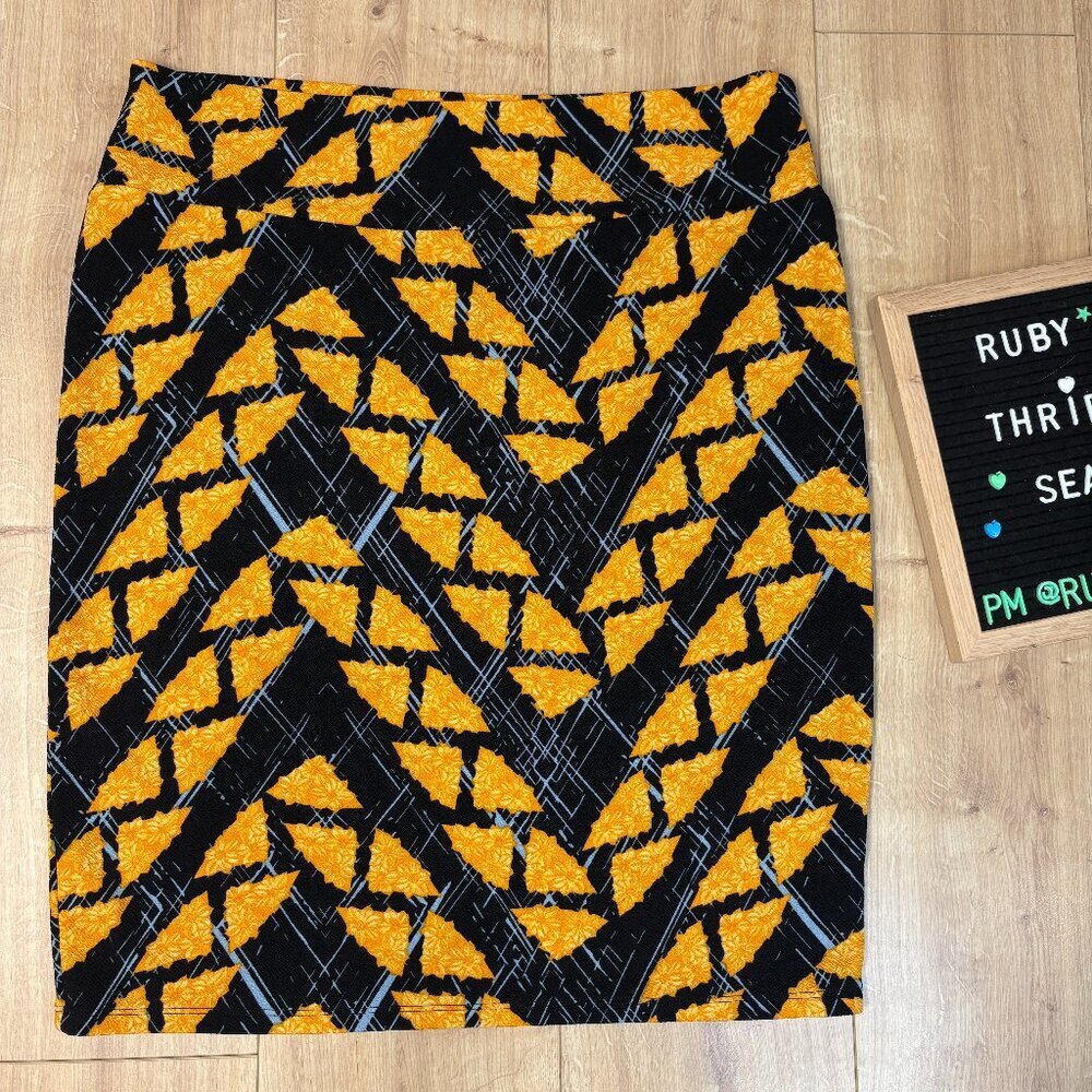 LuLa Roe Black Yellow Skirt